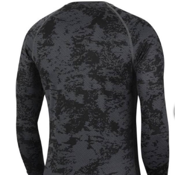 NWT Nike Pro Men’s Slim Fit Long Sleeve AOP Camo - Black/grey - Picture 6 of 13